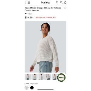 GUC Halara Women Small Gray Round Neck Sweater Athleisure Normcore Minimalist